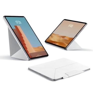 Imagem de pitaka Capa Para Ipad Pro 12.9, Leve E Dobrável Com Suporte Magnético Para Apple Pencil, Compatível Com Ipad Pro 12.9'' (2022/2021/2020/2018) E Ipad Air 13" (2024) - Branco