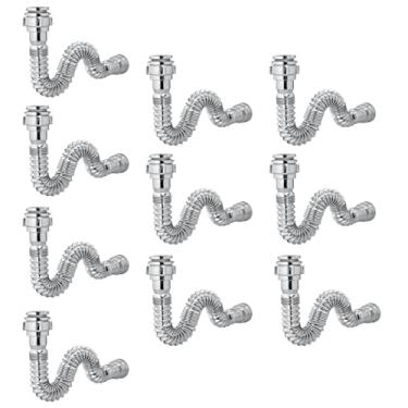 Imagem de Kit 20 Sifão Metalizado Universal Extensível para Pia Lavabo Tanque e Cuba