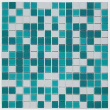 Imagem de Pastilha de Vidro Oasis 32,7x32,7cm Telada Glass Mosaic Branco/Verde