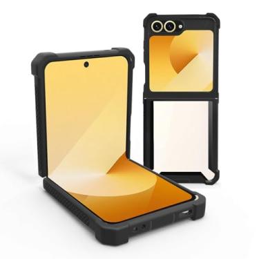 Imagem de Asuwish Capa de telefone para Samsung Galaxy Z Flip 6 5G 2024 Capa robusta à prova de choque à prova de quedas proteção de corpo inteiro híbrido resistente celular de camada dupla acessórios ZFlip6 Z6