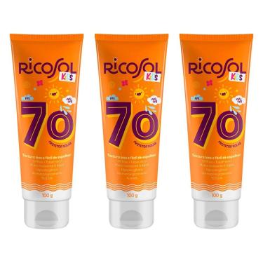 Imagem de Kit 3 und Ricosol Protetor Solar Kids FPS 70 - 100 G
