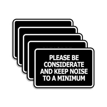 Imagem de Signs ByLITA Moldura clássica, Please Be Considerate and Keep Noise to a Minimum Sign (preto) - Médio pacote com 5