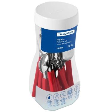 Imagem de Faqueiro Tramontina Jogo com 20 Talheres e Pote Leme Aço Ino