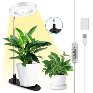 Imagem de Luz de cultivo de plantas lordem, luminária de mesa Halo de espectro completo, altura a...
