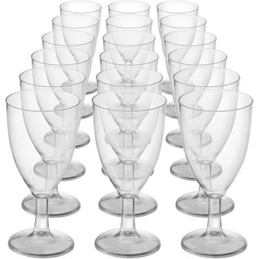 Imagem de JoyServe Copos de vinho descartáveis de plástico de 200 ml - (pacote com 24) taças de vinho de plástico transparente sem BPA com haste e copos de vidro para festa para festas, casamentos, brindes, amostras de comida, bufê
