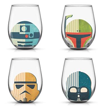 Imagem de JoyJolt Copos Star Wars™ Helmet Hues Copos sem haste. Conjunto de 4 copos grandes de 540 ml, presentes de cozinha Wars e colecionáveis para adultos