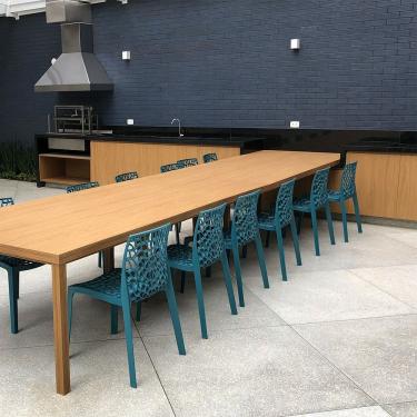 Imagem de Kit 2 Cadeiras Gruvyer Estrutura Em Polipropileno Fratini Azul Petroleo