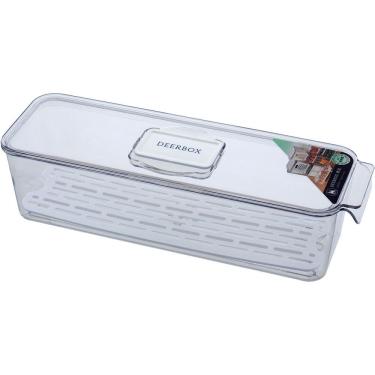 Imagem de Caixa Organizadora Para Geladeira Com Tampa Acrilico 9x11x34cm