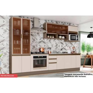 Imagem de Cozinha Modulada Connect 11 Peças 33 Aéreos + 3 Balcões + 1 Paneleiro+4complementos C6p17 Duna Cristal2 Aéreos + 1 Balcão + 1 Complemento