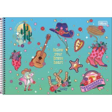 Imagem de Caderno De Desenho West Girl Tilibra - 80 Folhas Verde
