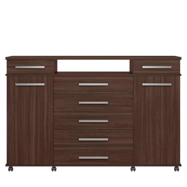 Imagem de Cômoda Sapateira 2 Portas 7 Gavetas Com Rodízios River Café Touch