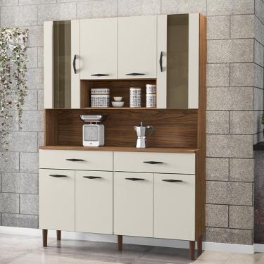 Imagem de Armário Cozinha Golden 8 Portas E 1 Gaveta Nogueira/off White