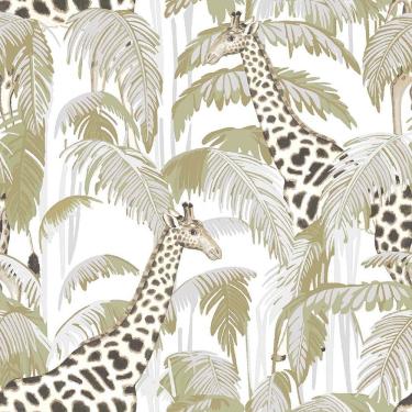 Imagem de Papel De Parede Botany House Girafa Verde 15527