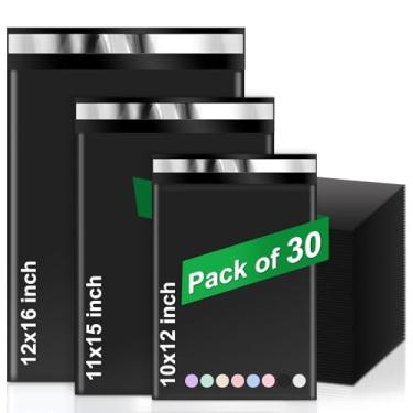 Imagem de Oududianzi Envelopes de poliéster variados, sacos de envio pretos de 30 peças, sacos de embalagem de plástico, envelopes de poliéster autoselados, envelopes de envio sortidos para pequenas empresas