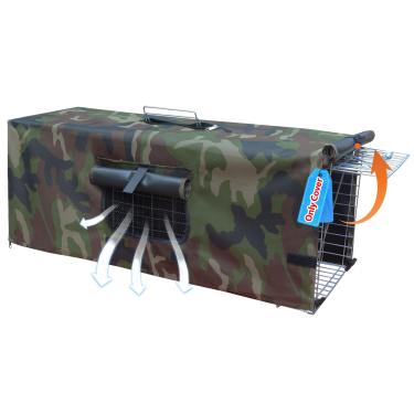 Imagem de Capa de gaiola de armadilha de animais vivos para gatos vadios, armadilha dobrável de 81 cm com porta real para guaxinins, gambás, marmotas, gambás, gatos selvagens, esquilos (apenas capa)