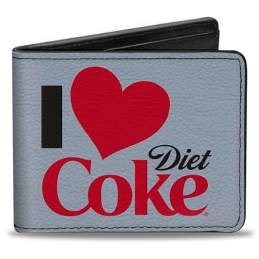 Imagem de Carteira Coca-Cola, Bifold, I Heart Diet Coke Texto Branco Preto Vermelho, Couro Vegano