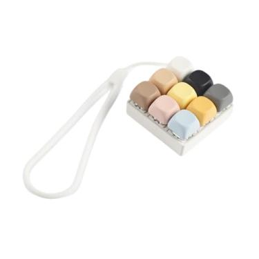 Imagem de Milageto Teclado Clicker Fidget Brinquedo Telefone Corrente para Amante Portátil Divertido Presente Compacto com Cordão de Silicone Botão Dedo Clicker, Multicolorido