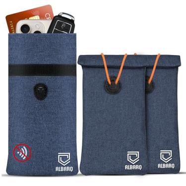 Imagem de Pacote com 2 bolsas Faraday premium para telefones bloqueador de EMF tamanho 20.3 cm x 10.2 cm serve para todos os smartphones anti-escudo capa bolsa de tecido Faraday SmartDot 5G RF carro chaveiro