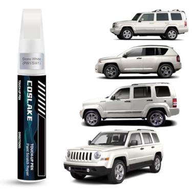 Imagem de COSLAKE Tinta de retoque de carro (pedra branca (PW1/SW1)) para Jeep, kit de reparo de arranhões de pintura de carro, solução rápida e fácil de reparar, caneta removedor de arranhões 2 em 1 com cor