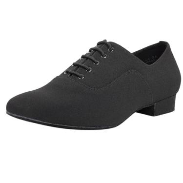 Imagem de Linodes Sapatos De Dança Latina Oxford Masculinos Respiráveis 1 Polegada Sola De Couro Salão De Baile Salsa Tango Valsa Personagem Sapato-Preto-8,5M