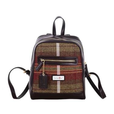 Imagem de TartanAire Mochila vintage para laptop feminina casual fashion bolsas de viagem com grande capacidade para livros escolares, Marrom vermelho, 11.4*4.7*9.4 inches