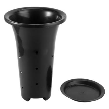 Imagem de Milisten 4 Vasos de Plástico Com Furos Laterais, Vasos Respiráveis ​​com Bandejas, Vasos para Jardinagem Interna para Suculentas, Pretos (2 Vasos + 2 Bandejas)