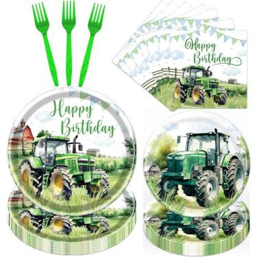 Imagem de Conjunto de talheres de festa Rakuto Tractor Birthday para crianças x2