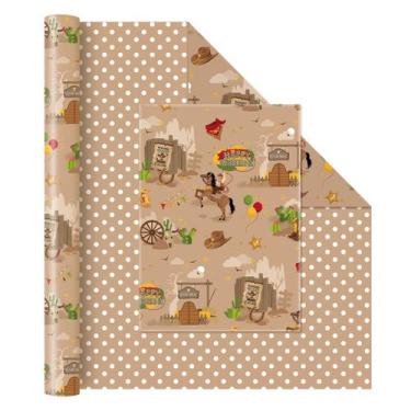 Imagem de Rolo de papel de embrulho WERNNSAI Western Cowboy 17x10m