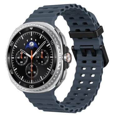 Imagem de Pulseiras esportivas marítimas compatíveis com Samsung Galaxy Watch 8 de 44 mm e 40 mm/8 Classic 46 mm, masculina e feminina, de silicone macio, respirável, impermeável, sem lacunas para Samsung