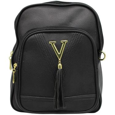 Imagem de Mochila Bolsa Victtoria Voice Detalhe V Com Tassel Feminina