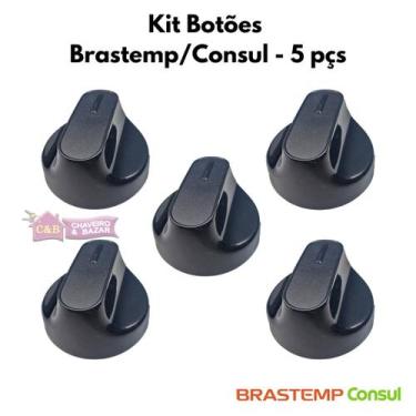 Imagem de Kit Botão de Fogão Brastemp/Consul 5 peças - consul/brastemp