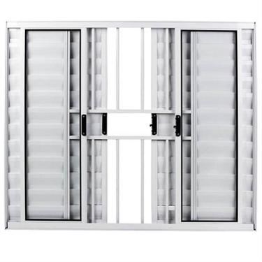 Imagem de Veneziana de Alumínio Branca 6 Folhas 100x120cm com Grade - FACCE