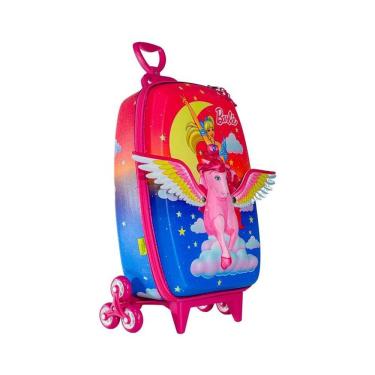 Imagem de Mala De Viagem Infantil Com Rodinha Barbie Pegasus Multicor