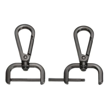 Imagem de PATIKIL Ganchos de fecho giratório de 2,5 cm, 2 peças de ganchos de pressão destacáveis, fechos de garra de lagosta giratórios, com barra de parafuso para alça de bolsa, cordão de bolsa, ferragens de