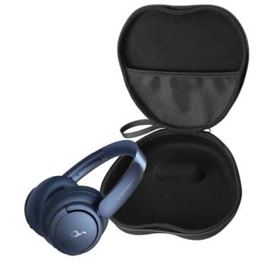 Imagem de Bonsava Capa para fone de ouvido SoundCore Live Q35 cor pura Bluetooth sem fio bolsa de armazenamento EVA com caneta de limpeza