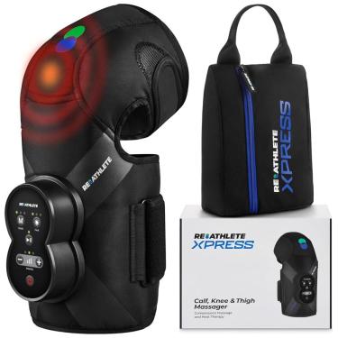 Imagem de Massageador Elétrico de Compressão para Joelhos 3 Modos e 3 Intensidades, Bivolt, REATHLETE, Preto