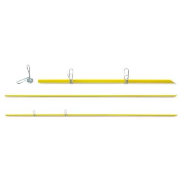 Imagem de Kit 50 Varetas De Fibra De Vidro Amarelo 120cmx10mm Zebu + 100 Clips De Metal