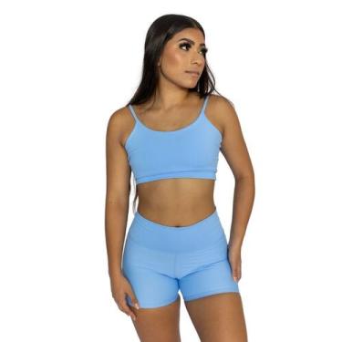 Imagem de Roupa Fit De Academia Short + Top Alcinha Poliamida Fitness Premium - 