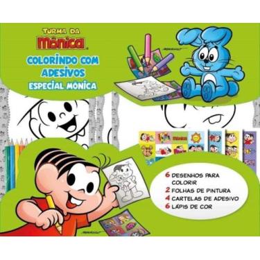 Imagem de Livro - Turma Da Mônica - Colorindo com adesivos - Especial - Mônica