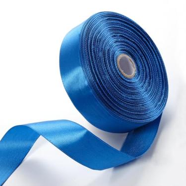 Imagem de 2,5 cm x 50 metros fita de cetim azul real fitas sólidas para embrulho de presente, artesanato, fabricação de laços, arranjos florais, casamento, decoração de eventos