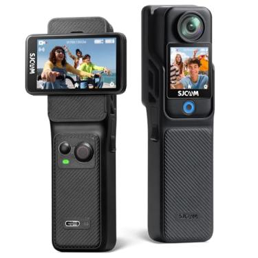 Imagem de SJCAM Câmera de ação C400, tela sensível ao toque de 6 cm, câmera corporal à prova d'água, câmera portátil de bolso 4K, potência 7H, estabilização de 6 eixos, para vlogging de viagens e transmissão ao