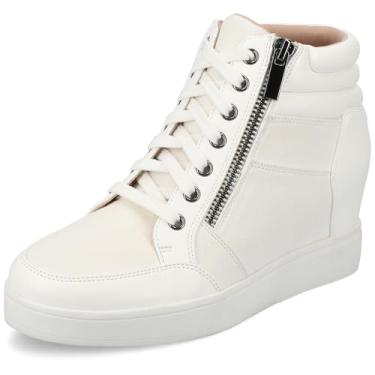 Imagem de Journee Collection Tênis feminino Clarity com cadarço e zíper, Branco, 41