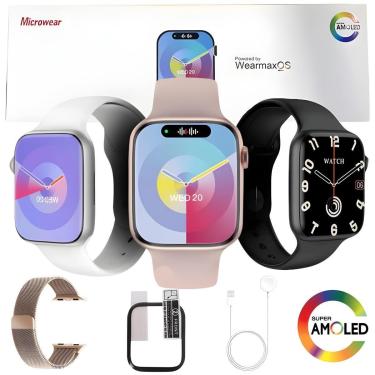 Imagem de Smart Watch Relogio Inteligente W99+ Pro Amoled 2GB 45mm Os10 Ilha Dinamica Microwear Original Nf-Unissex