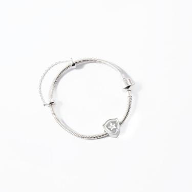 Imagem de Berloque Botafogo Escudo em Prata 925 + Pulseira Tamanho:18 cm-Unissex