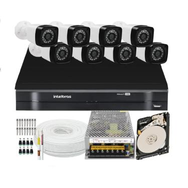 Imagem de Kit Cftv 8 Câmera Segurança Full Hd 2mp Dvr Intelbras Com HD 500Gb