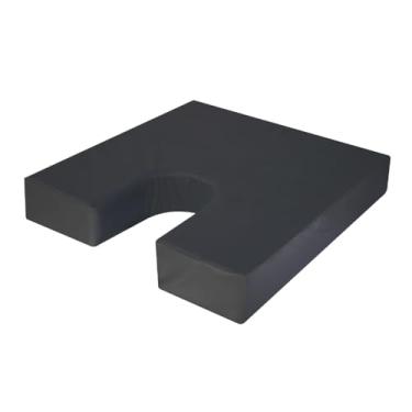 Imagem de Almofada Ortopédica para Cóccix, Espuma com Capa em Courvin Preto, Suporta 130kg, com Zíper Reforçado, para Cadeira de Rodas e Bancos de Carro