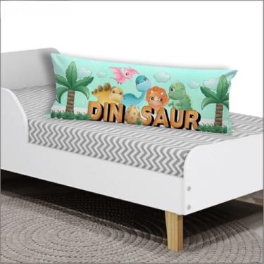 Imagem de Travesseiro de Corpo Personalizado 90x30cm com Fibra Siliconada – Estampa Astronauta para Cama de Solteiro (DINO-1482)