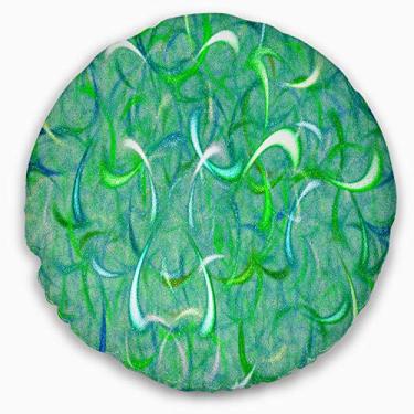 Imagem de Design de aquarela verde estampa fractal abstrata sala de estar, sofá, almofada de alta qualidade + capa de almofada impressa em ambos os lados 50 cm