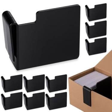 Imagem de Chunful 10 peças divisórias de caixa de cartão, divisórias de cartão de troca ABS clipe separador de armazenamento preto clipes a parede lateral de papelão para MTG/TCG/esportes/organizadores de
