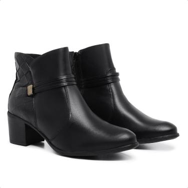 Imagem de Bota Feminina Couro Coturno Cano Baixo Macia Original 12001-Feminino